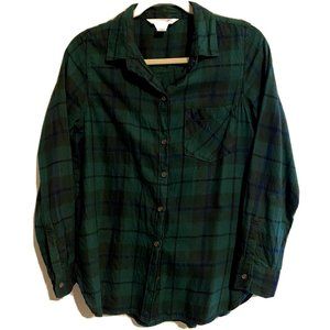 OLD NAVY "The Classic Shirt" Green Flannel M